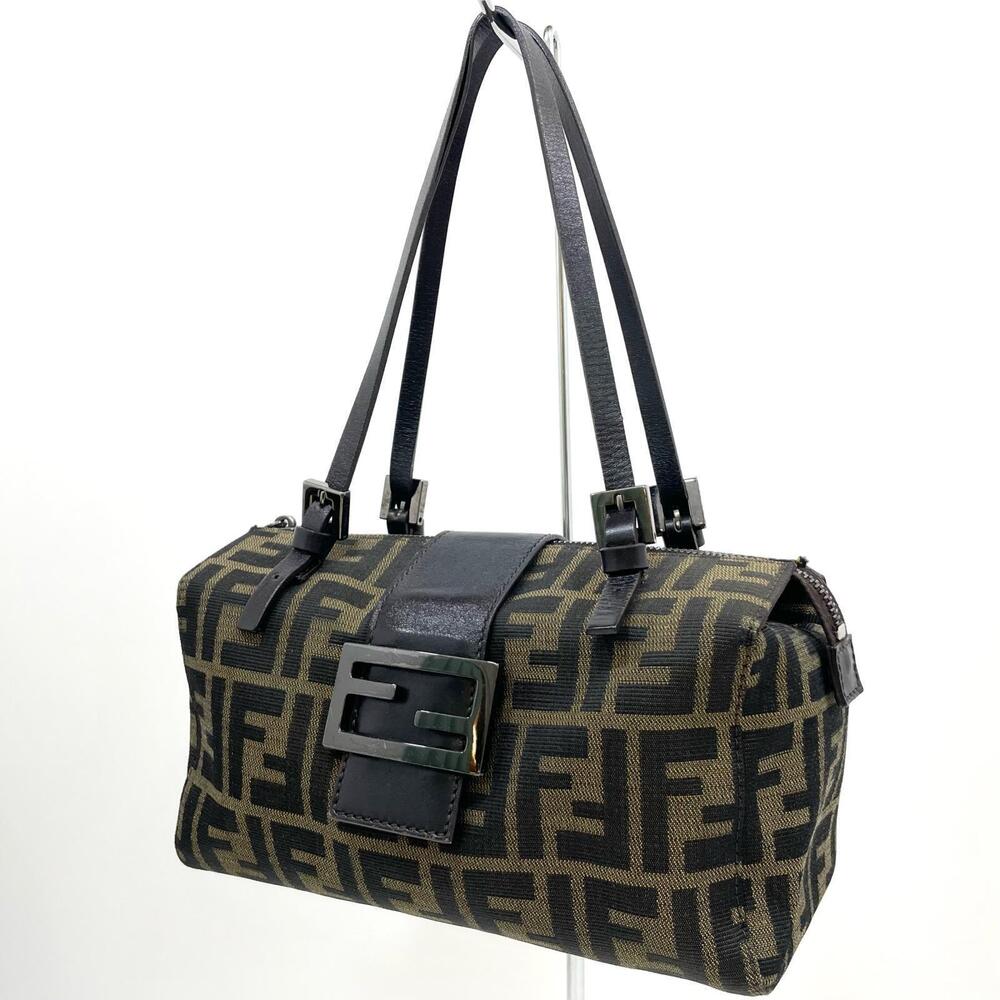 Fendi Zucca Bento Box Bag iconic brown black Zucca FF canvas